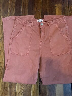 Knox Rose Rust-Pink Front-Pocket Wide Leg Pants